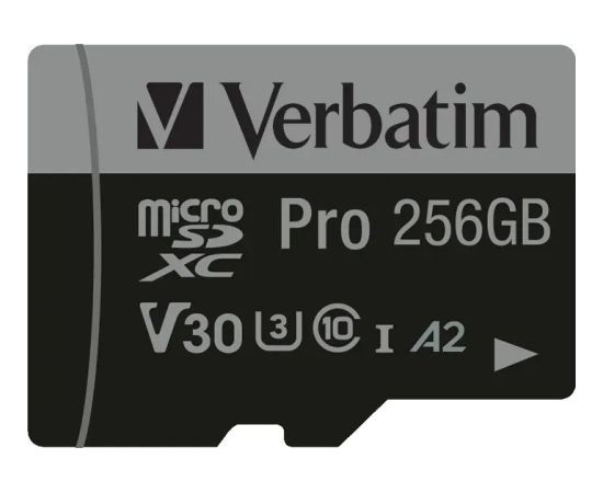 Verbatim MicroSD, 256GB, micro SDXC, 47045, UHS 3 (U3), v30