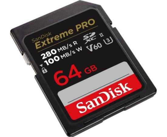 SanDisk SDXC 64GB Extreme Pro 280/100 MB/s V60 UHS-II