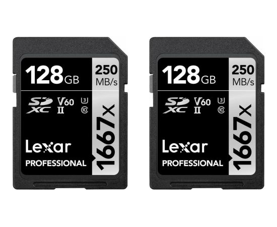 Lexar Professional 1667x (2 gb.) SDXC 128 GB Class 10 UHS-II/U3 V60 (LSD1667128G-B2NNG)