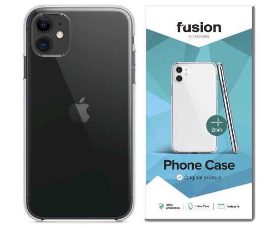 Fusion Ultra Clear Series 2 mm Силиконовый чехол для Apple iPhone 12 Mini Прозрачный (EU Blister)