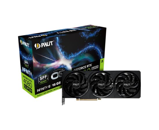 Graphics Card PALIT NVIDIA GeForce RTX 4080 SUPER 16 GB GDDR6X 256 bit PCIE 4.0 16x GPU 2295 MHz Two and Half Slot Fansink 1xHDMI 3xDisplayPort NED408SS19T2-1032S