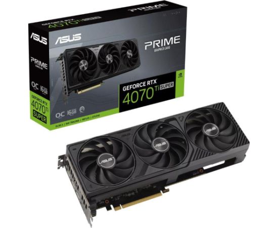 Graphics Card ASUS NVIDIA GeForce RTX 4070 SUPER 16 GB GDDR6X 256 bit Triple slot Fansink 1xHDMI 3xDisplayPort PRIME-RTX4070TIS-O16G