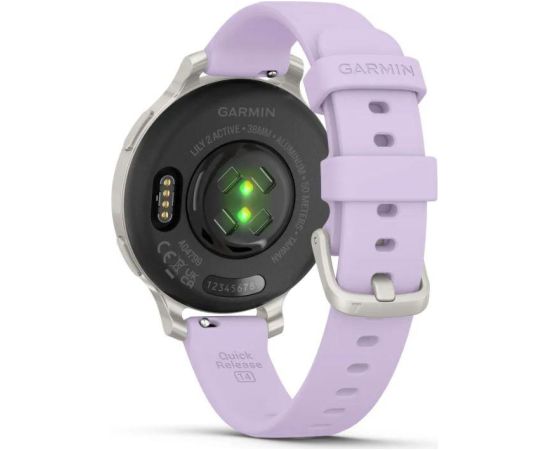 Garmin Lily 2 Active Silver with Purple Jasmine Silicone Band