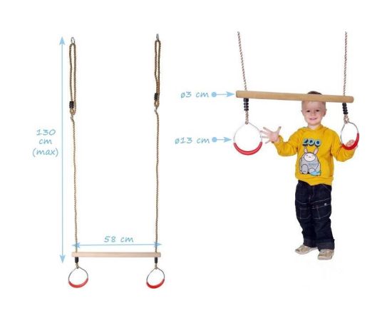 4IQ Trapece ar metāla riņķiem (sarkanā krāsā)