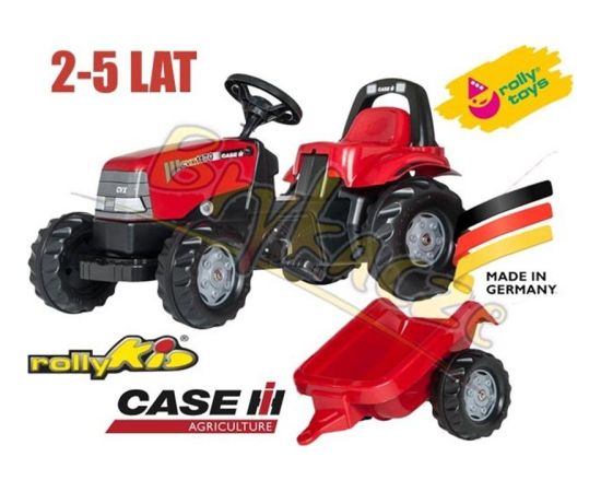 Rolly Toys rolyKid traktor na pedały Case z przyczepką