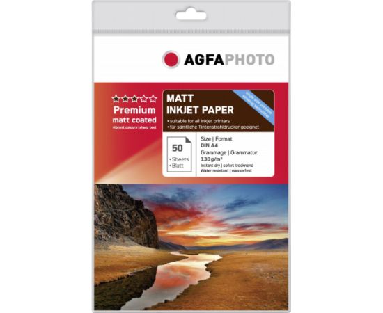 Agfaphoto фотобумага A4 Premium матовая, 130г 50 листов