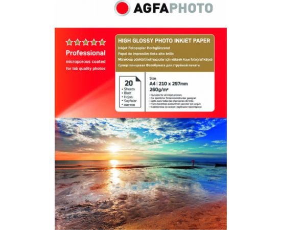 Agfaphoto фотобумага A4 Professional High Glossy 260 г 20 листов