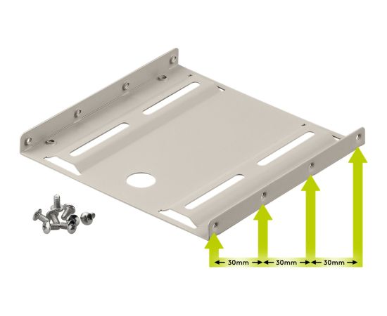 Goobay 94343 | 2,5" cietā diska uzstādīšanas rāmis uz 3,5" | bēšs