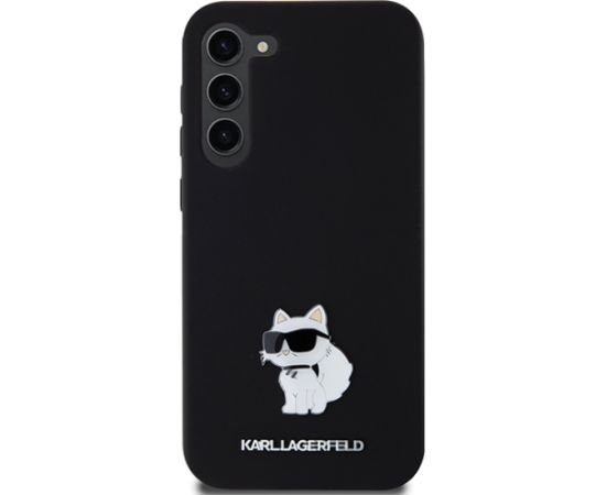 Karl Lagerfeld KLHCS24MSMHCNPK Samsung S24+ S926 melns | melns silikona maciņš Choupette Metāla piespraude