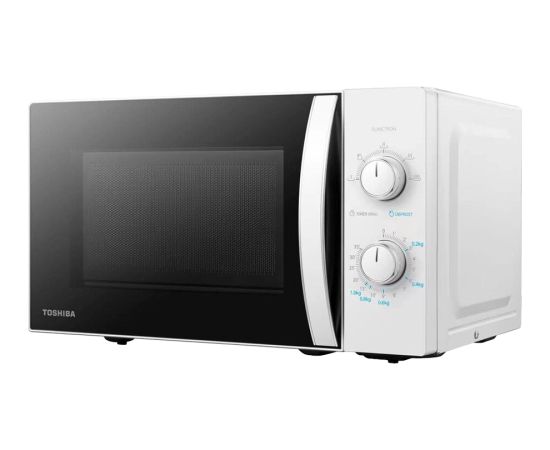 Microwave oven, volume 20L, mechanical control, 800W, 5 power levels, LED lighting, defrosting, cooking end signal, color: White