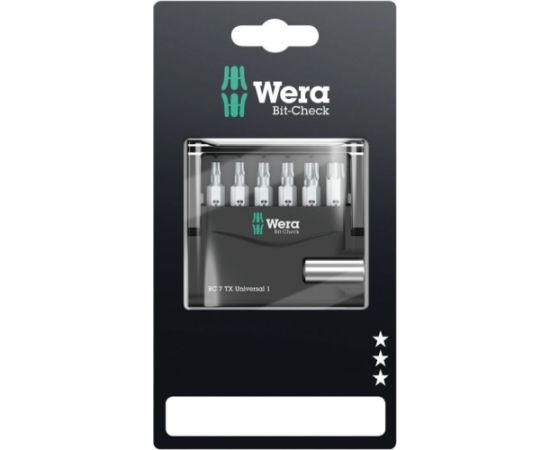 Uzgaļu komplekts Wera Bit-Check 7 Standard; T10-T40; 6 gab.