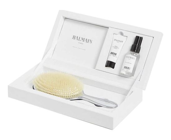 Balmain Set Balmain Professionnel: Spa, Hair Brush, Silver + Argan Moisturising Elixir, Argan, Hair Oil, For Density & Vitality, 20 ml + Silk Perfume, Hair Scented Mist, For Women, 50 ml For Women