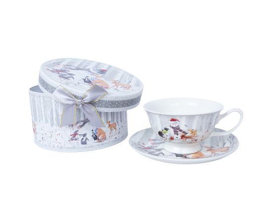 Cup/saucer MIA SNOW 180ml in a gift box