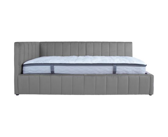 Bed JASPER 90x200cm with mattress HARMONY DUO, grey