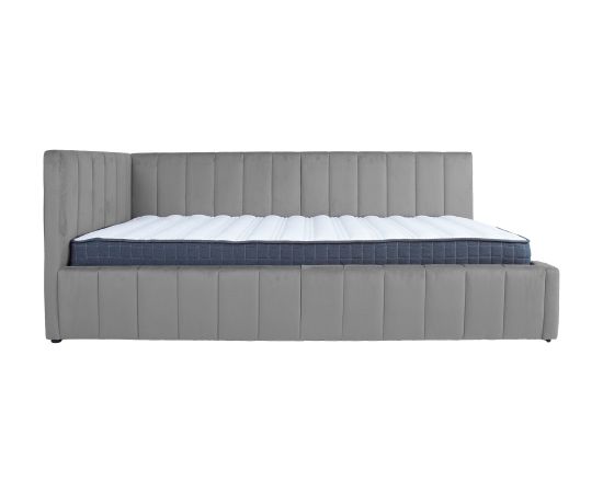 Bed JASPER 90x200cm with mattress HARMONY UNO, grey