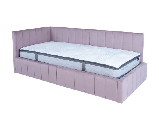 Bed JASPER 90x200cm with mattress HARMONY DUO, mauve rose