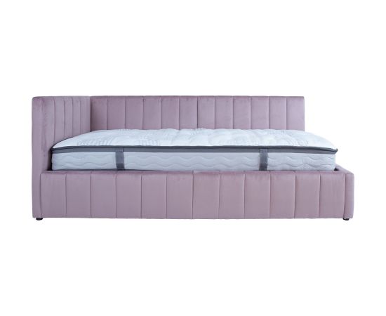 Bed JASPER 90x200cm with mattress HARMONY DUO, mauve rose