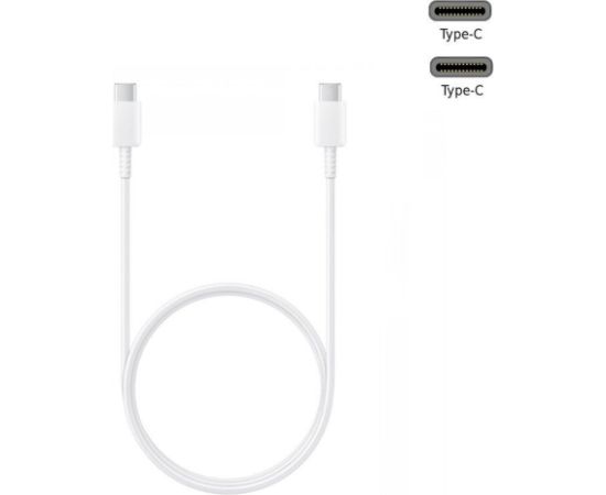 Samsung EP-DN975BWE 45W USB-C uz USB-C Super Ātrs 5A Uzlādes un Datu Kabelis Balts 1m (OEM)