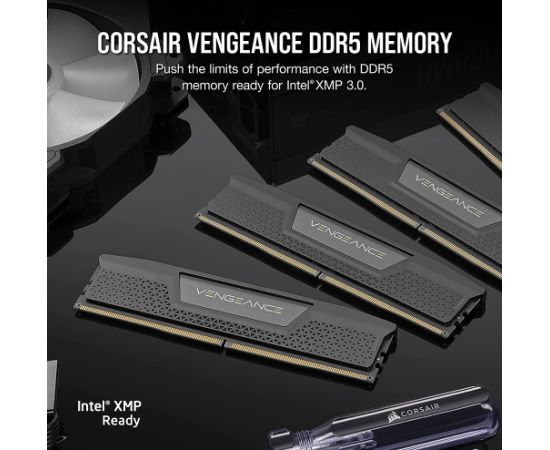 Corsair DDR5 - 32GB - 6000 - CL - 40 - Dual Kit, memory (black, CMK32GX5M2B6000C40, Vengeance)