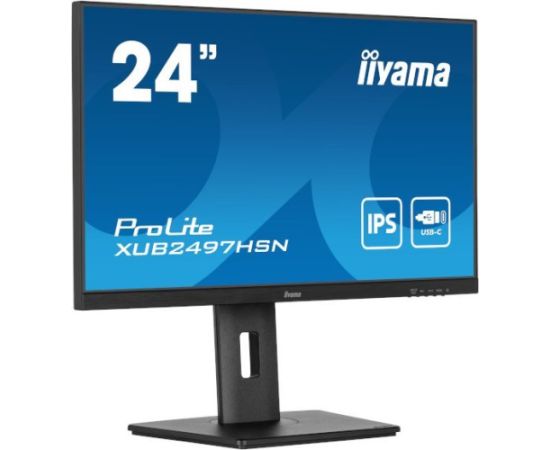 Monitor iiyama Monitor 24 cale XUB2497HSN-B2 IPS, USB-C Dock, HDMI, DP, 300cd, Pivot, HAS