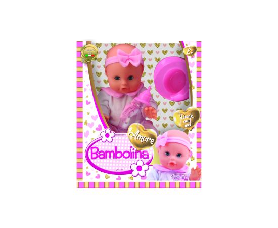 BAMBOLINA doll with drink and wet function, Amore 33cm, BD1807