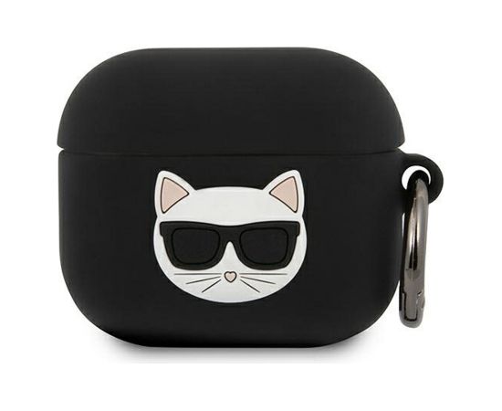 KLACA3SILCHBK Karl Lagerfeld Choupette Head силиконовый чехол для наушников Apple Airpods 3 черный