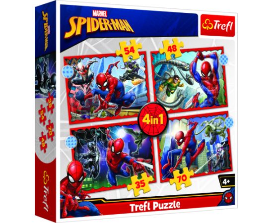 TREFL SPIDER-MAN Pužļu komplekts 4in1 Spiderman