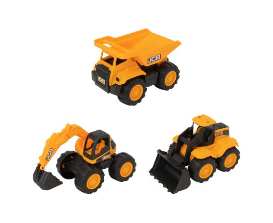 TEAMSTERZ JCB kravas automašīnu komplekts, 3 gab., 18 cm