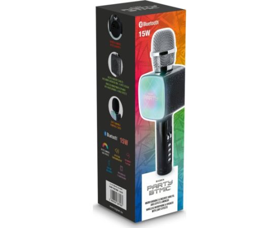 Mikrofon BigBen Big Ben Mikrofon do Karaoke Bluetooth Podświelnie 15W Czarny