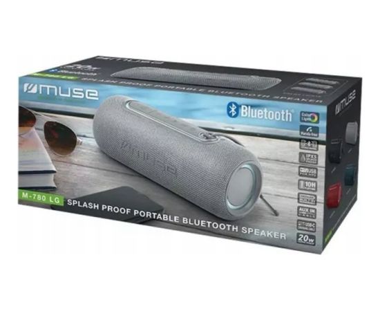 Mikrofon LG Muse | M-780 LG | Speaker Splash Proof | Atsparus vandeniui | Bluetooth | Sidabrinis | Belaidė jungtis