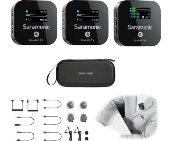 Mikrofon Saramonic Saramonic Blink900 B2 (RX + TX + TX) Zestaw do bezprzewodowej transmisji dźwięku