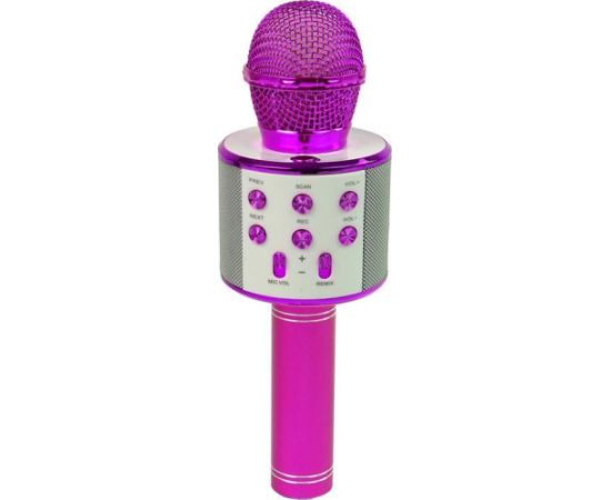 Mikrofon Lean Sport Mikrofon Bezprzewodowy USB Głośnik Nagrywanie Karaoke Model WS-858 Różowy