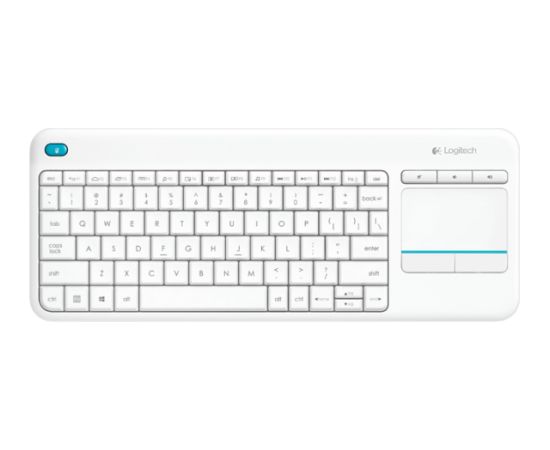 Logitech K400 Plus Touch Wireless Keyboard, RF Wireless, US, White