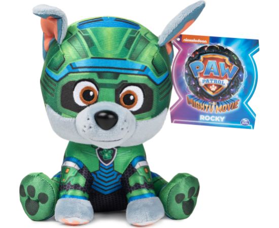 PAW PATROL Mighty Pups Movie Мягкая игрушка Рокки 15 см