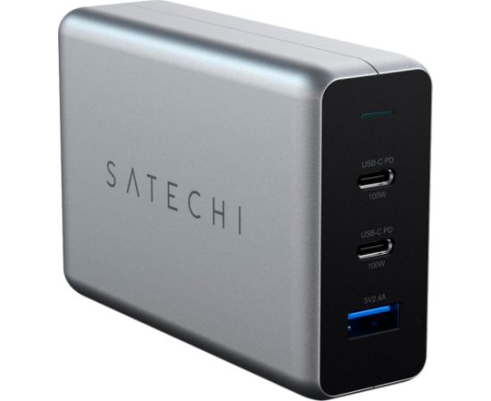 SATECHI 100W USB-C PD Compact Charger- EU ( x2 Type-C / x1 Type-A) (space gray)