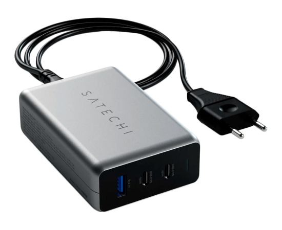 SATECHI 100W USB-C PD Compact Charger- EU ( x2 Type-C / x1 Type-A) (space gray)