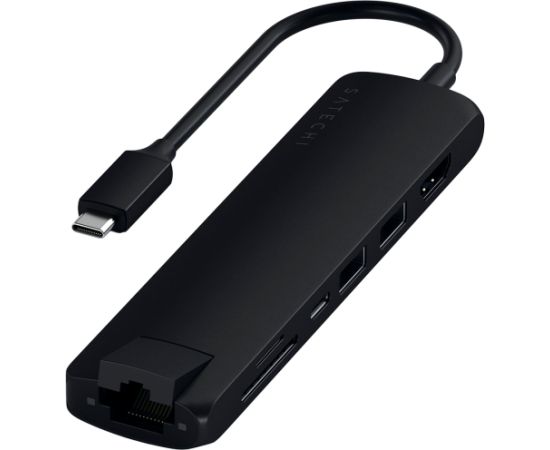 SATECHI Slim Multiport with Ethernet Adapter (Black)