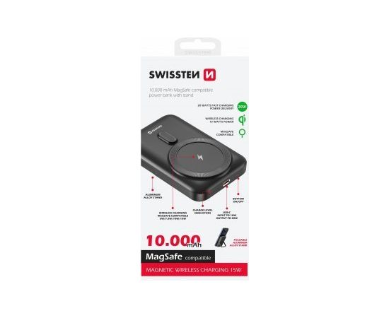 Swissten Ārējās uzlādes Baterija PD 20W (Saderīgs ar MagSafe) 10000mAh