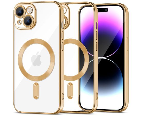 Tech-Protect MagShine Line MagSafe case for iPhone 15 Plus - gold