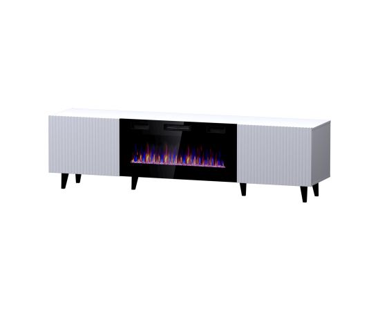 Cama Meble RTV cabinet PAFOS EF with electric fireplace 180x42x49 cm white matt