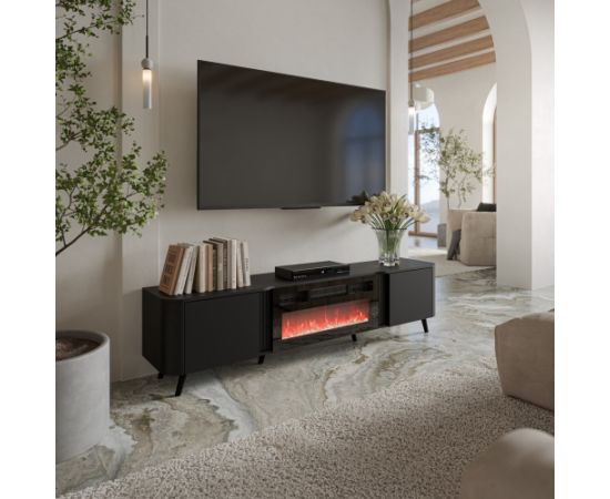 Cama Meble Cama Volare RTV cabinet 200 x 39 x 49 matte black + fireplace