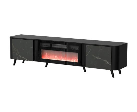 Cama Meble Cama RTV cabinet Volare 200 x 39 x 49 cm black/san sebastian + fireplace