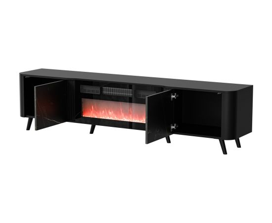 Cama Meble Cama RTV cabinet Volare 200 x 39 x 49 cm black/san sebastian + fireplace