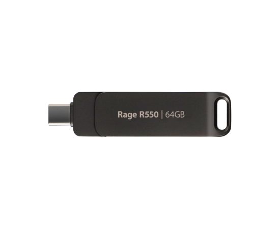 Flashdrive PATRIOT Rage R550 64GB 100 MB/S USB A+C Swivel Design (PE64GR550DSAD) Black