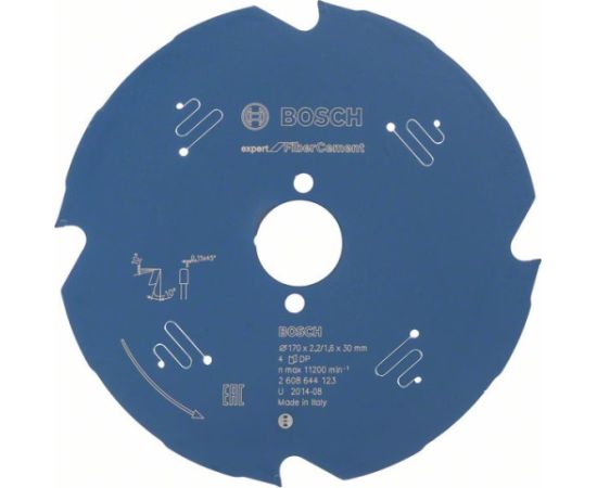 Griešanas disks šķiedru cementam Bosch Expert for Fiber Cement; 170x2,2x30,0 mm; Z4; 10°