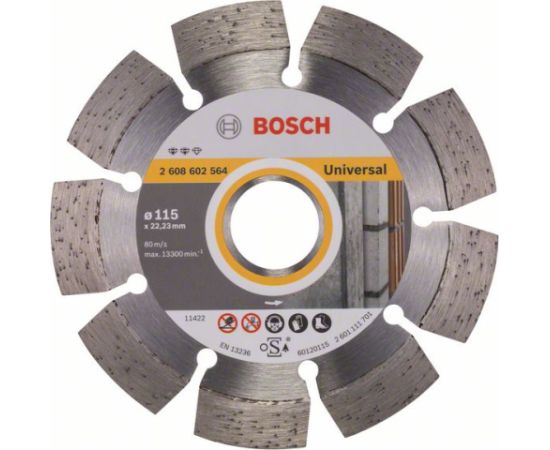 Dimanta griešanas disks Bosch EXPERT FOR UNIVERSAL; 115 mm