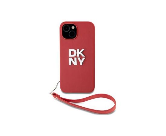 DKNY Apple  DKNY PU Leather Stack Logo Wrist Strap Case for iPhone 14 Red