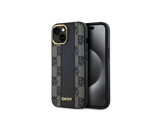 DKNY Apple  DKNY PU Leather Checkered Pattern Magsafe Case for iPhone 15 Black