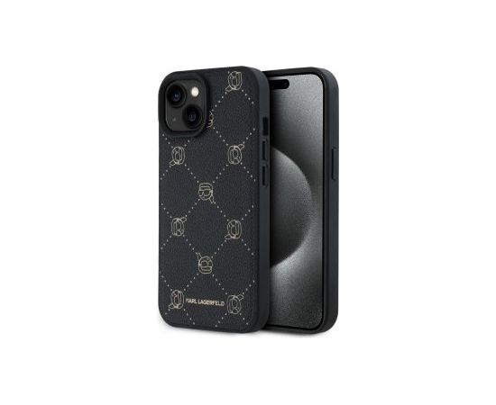 Karl Lagerfeld -  Karl Lagerfeld PU Karl Heads Pattern MagSafe Case for iPhone 15 Black