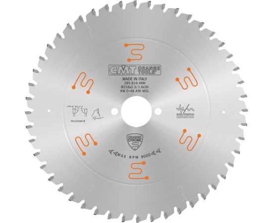 Universālais griešanas disks CMT 285; 260X2,5X30; Z60; -5°